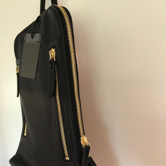 slim leather backpack