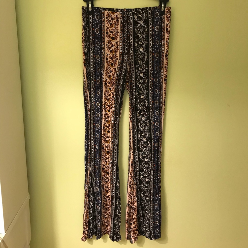 Floral Boot-Cut Bell Bottom Pants