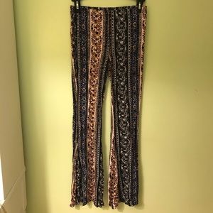 Floral Boot-Cut Bell Bottom Pants