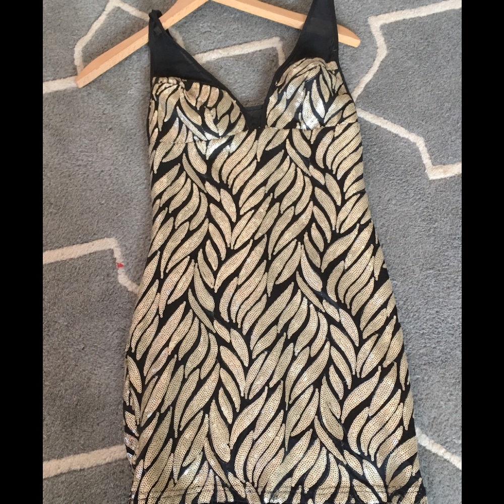 Ark & Co Beaded Gold and Black dress