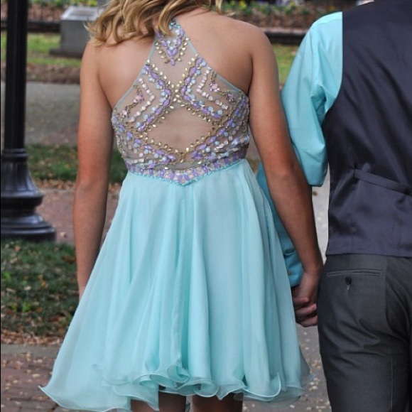 aqua homecoming dress - Picture 2 of 3