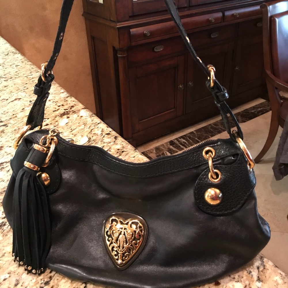 AUTHENTIC GUCCI BABOUSKA BLACK LEATHER HOBO BAG