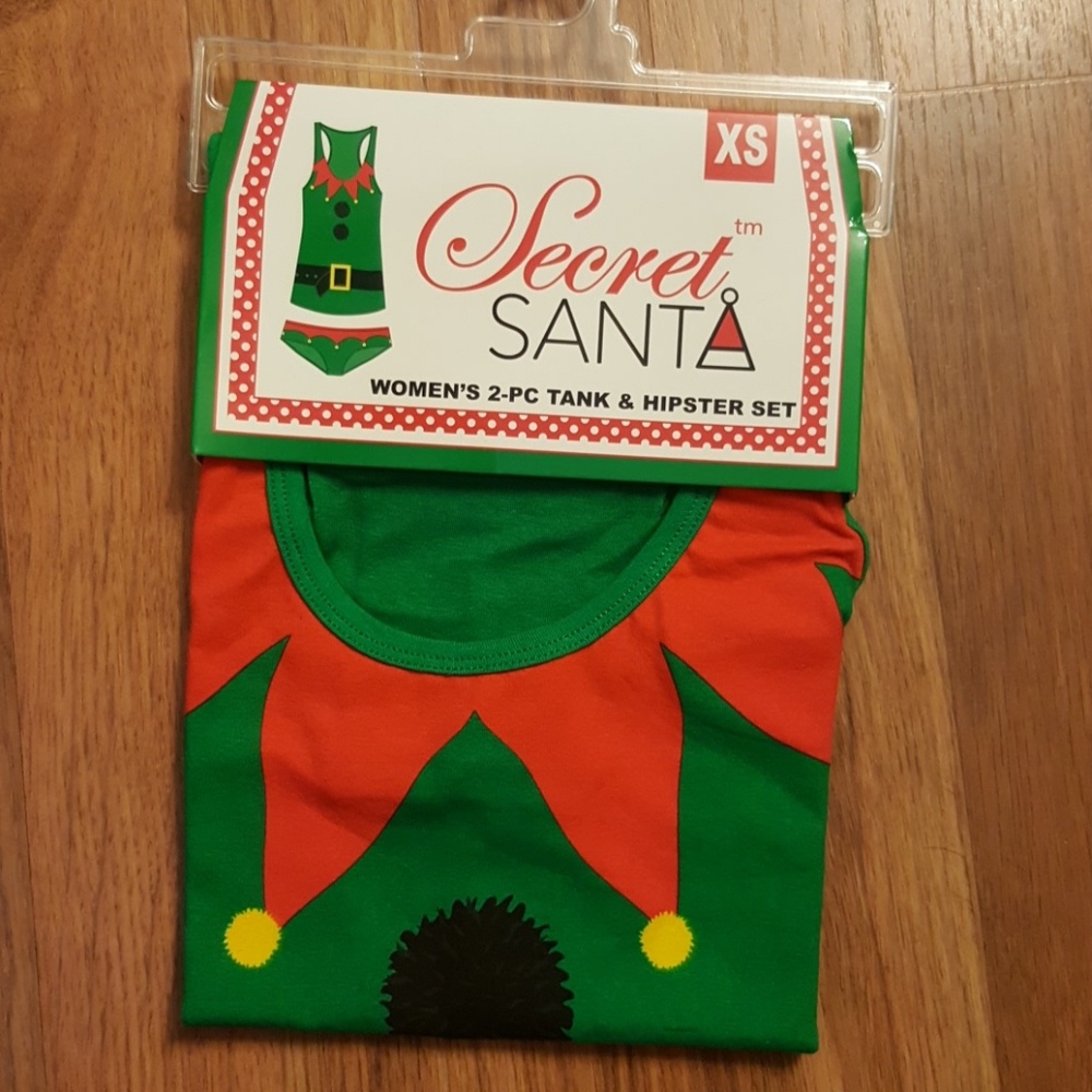Women's holiday Santa's elf tank & panty set