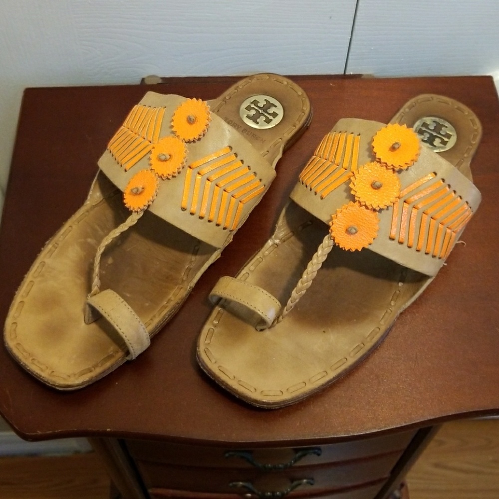 Tory Burch flat woven canyon sandals