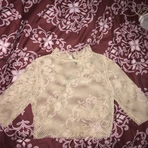 See through 2-piece tan outfit