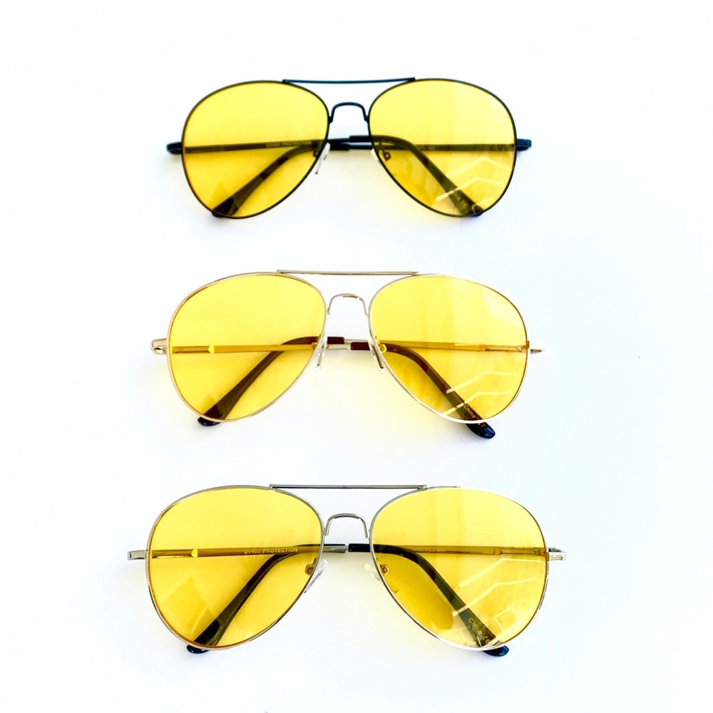 Retro 70’s Yellow Aviators