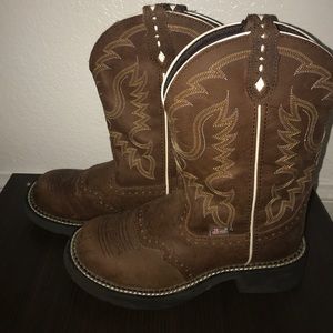 Brown cowboy boots