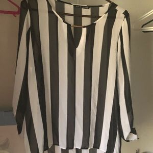Black and white blouse