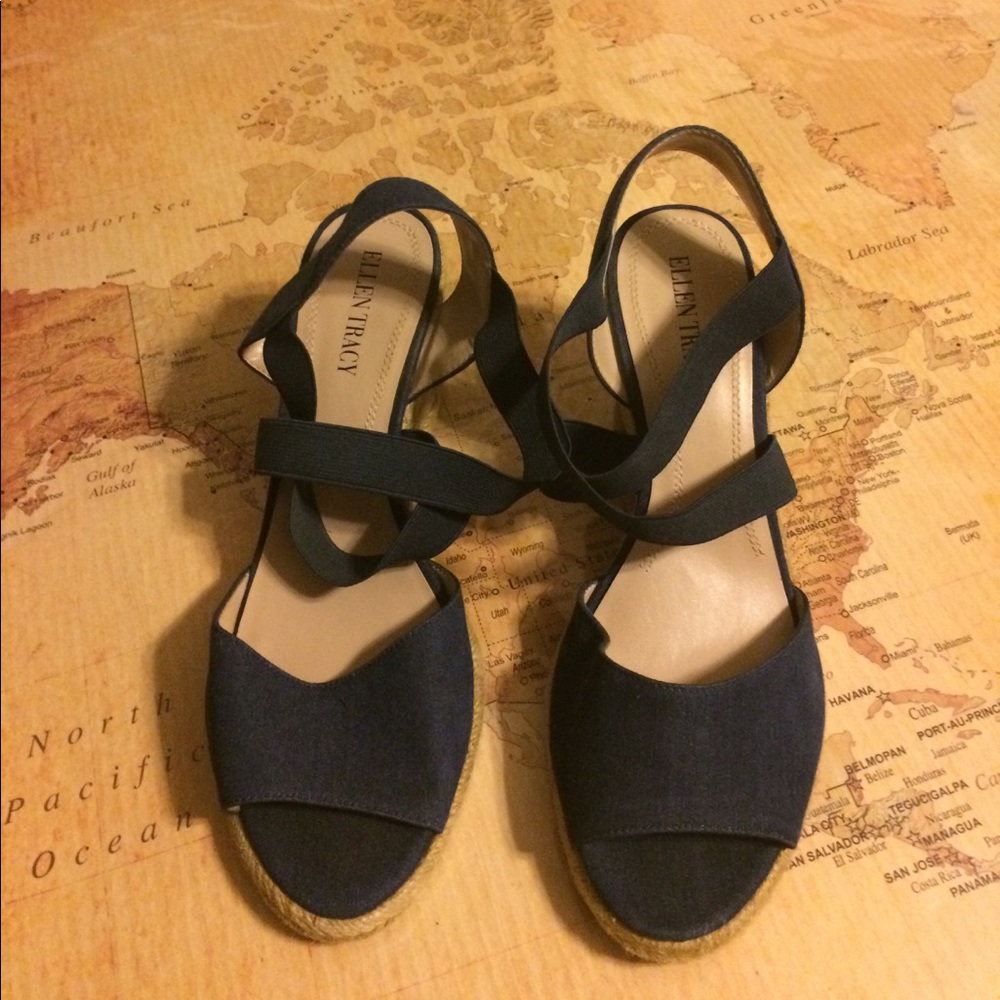 Ellen Tracy Wedge Open Toe Shoes