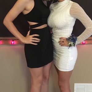 Designer “La Femme”  Black bodycon formal dress