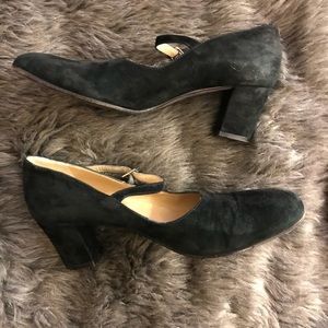 Varda Handmade Black Suede Mary Janes