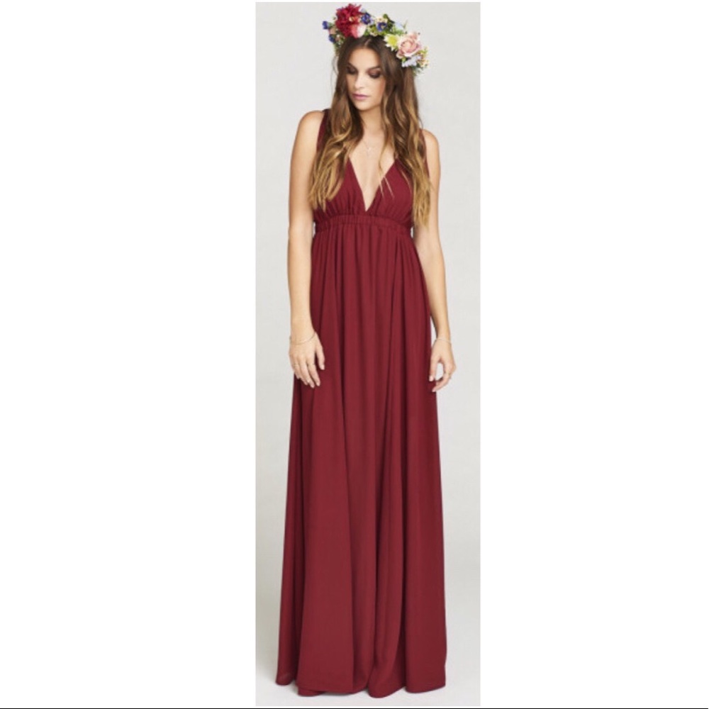 Show Me Your Mumu Red Wine Maxi Dress