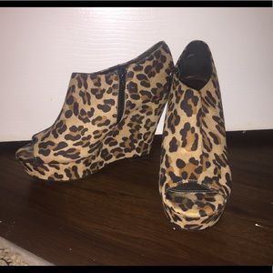 Cheetah print wedges