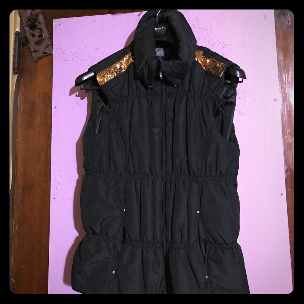 Black quilted vest