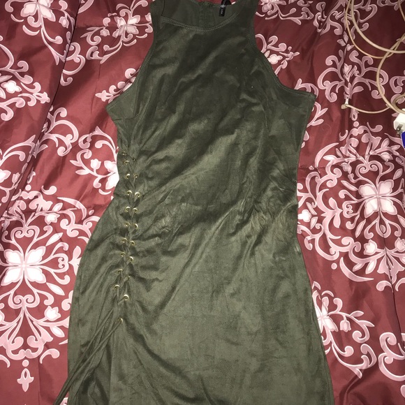 Olive Green Dress - Picture 1 of 2