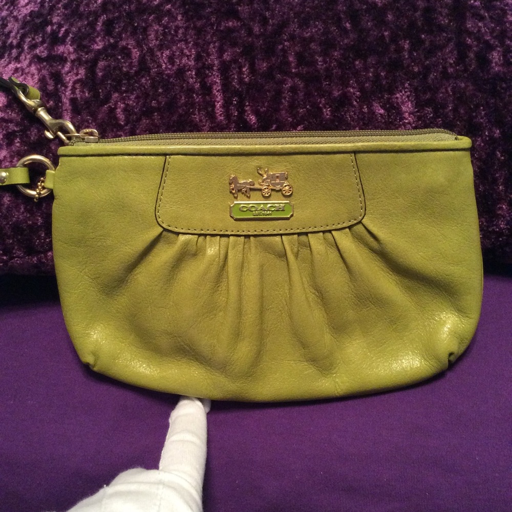 Coach Green Wristlet