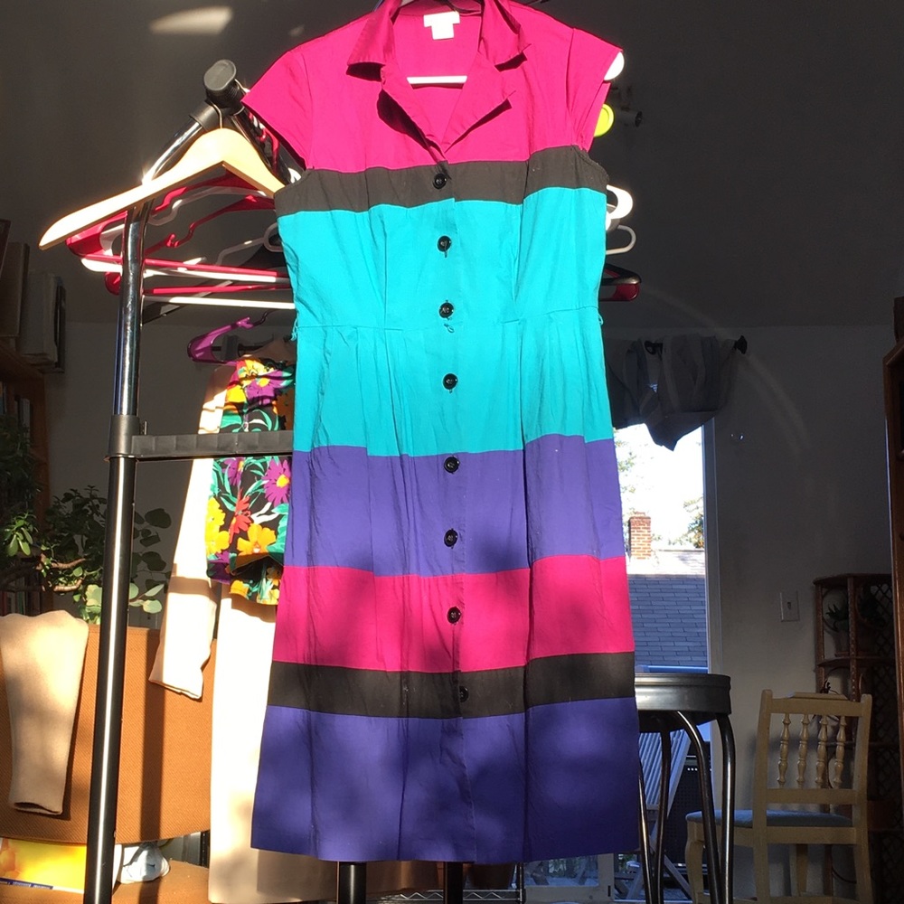Vintage Liz Claiborne color block dress size 6