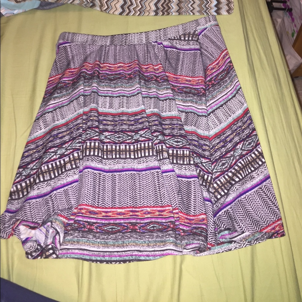 Multi Color Skater Skirt