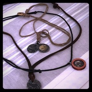 3 necklaces by Abercrombie and Finch & hollister