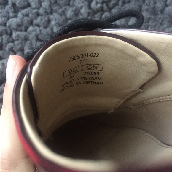 Zara Trafaluc Burgundy Patent Leather Oxfords 37 - Picture 6 of 8