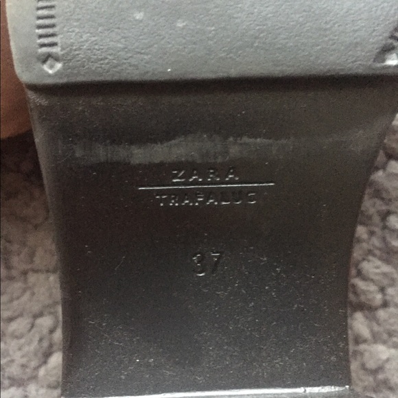 Zara Trafaluc Burgundy Patent Leather Oxfords 37 - Picture 7 of 8