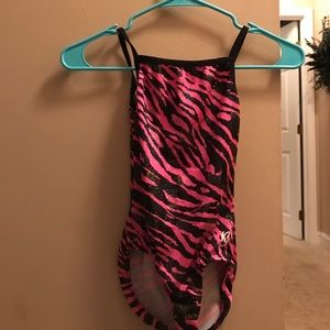 Size 9/10 zebra print gymnastics leotard
