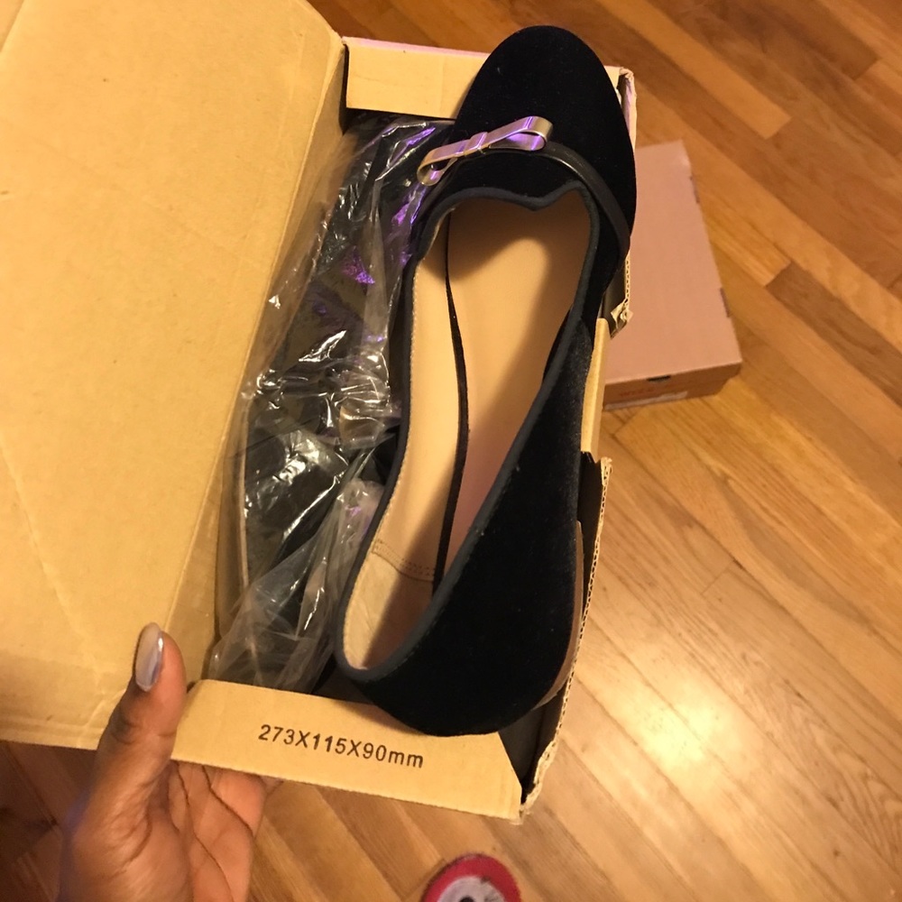 Suede black flats