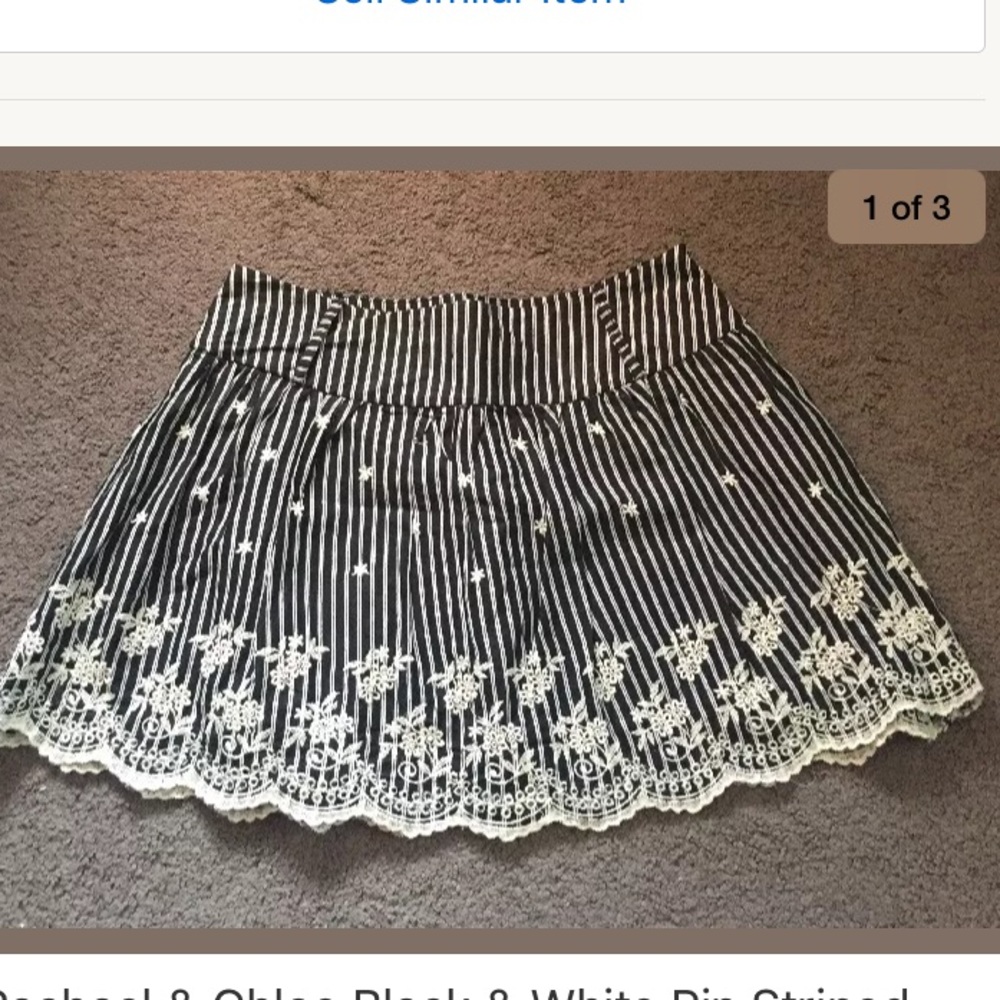 Rachael & Chloe Stripe EMBROIDERED Mini Skirt JR M