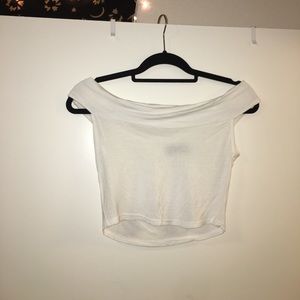 off shoulder white crop top