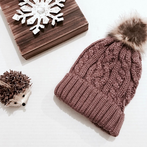 🎉HPx2 | mauve cable knit beanie - Picture 2 of 4