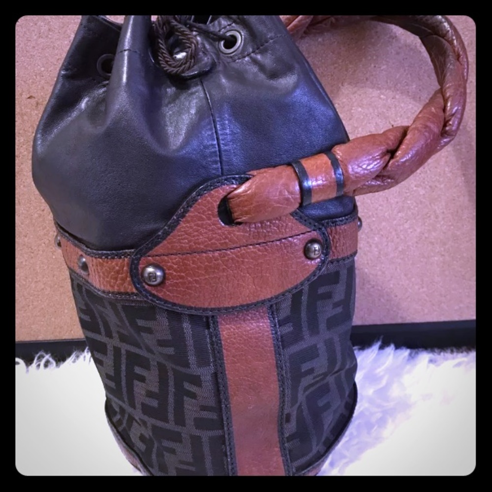 SOLD Fendi rare palazzo zucca bucket shoulder bag