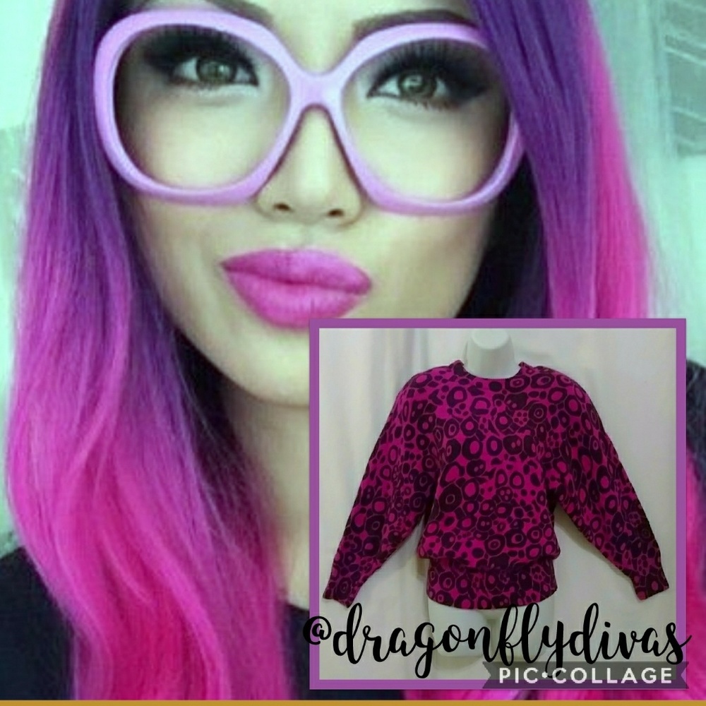 VTG Retro 80s Abstract Print Sweater M - EUC