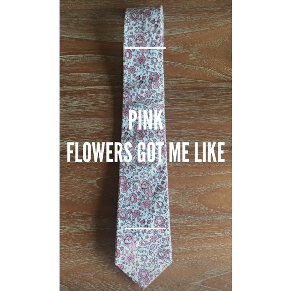 Men’s Floral Tie - “Pink Flowers Got Me Like” - Picture 1 of 3