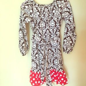 Lolly Wolly Doodle Dress Black, White and Red
