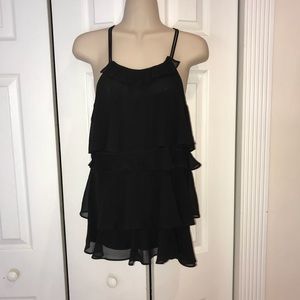 NWT Express Black Ruffle Tank | M