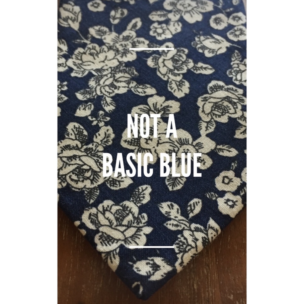 Men’s Floral Tie - “Not A Basic Blue”