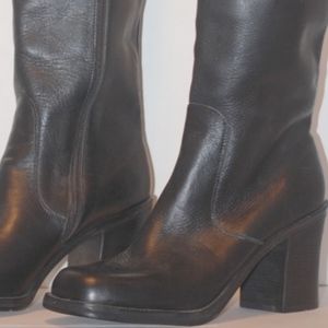 Black Leather Women's Biker Boots