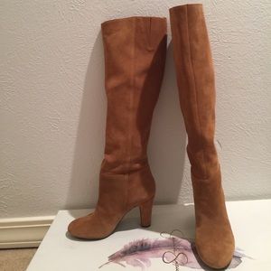 Jessica Simpson leather boots, tan color, new