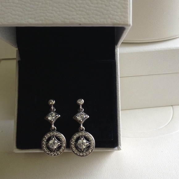 Pandora Vintage Allure Drop Silver Earrings NEW - Picture 3 of 5