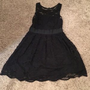 Sold-Black lace fit and flare dress size 6