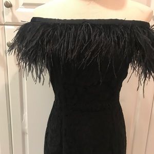 One Shoulder Feather Dress