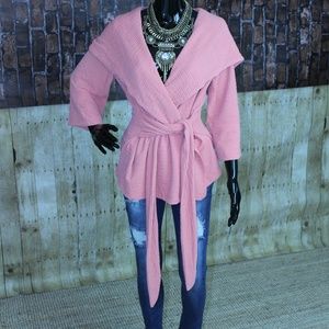 Robe-Like Jacket with Cable Belt