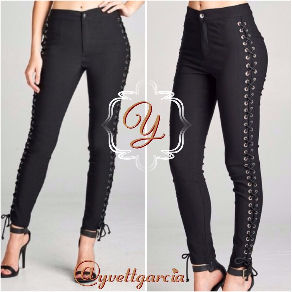 Side lace-up pants - Picture 3 of 8