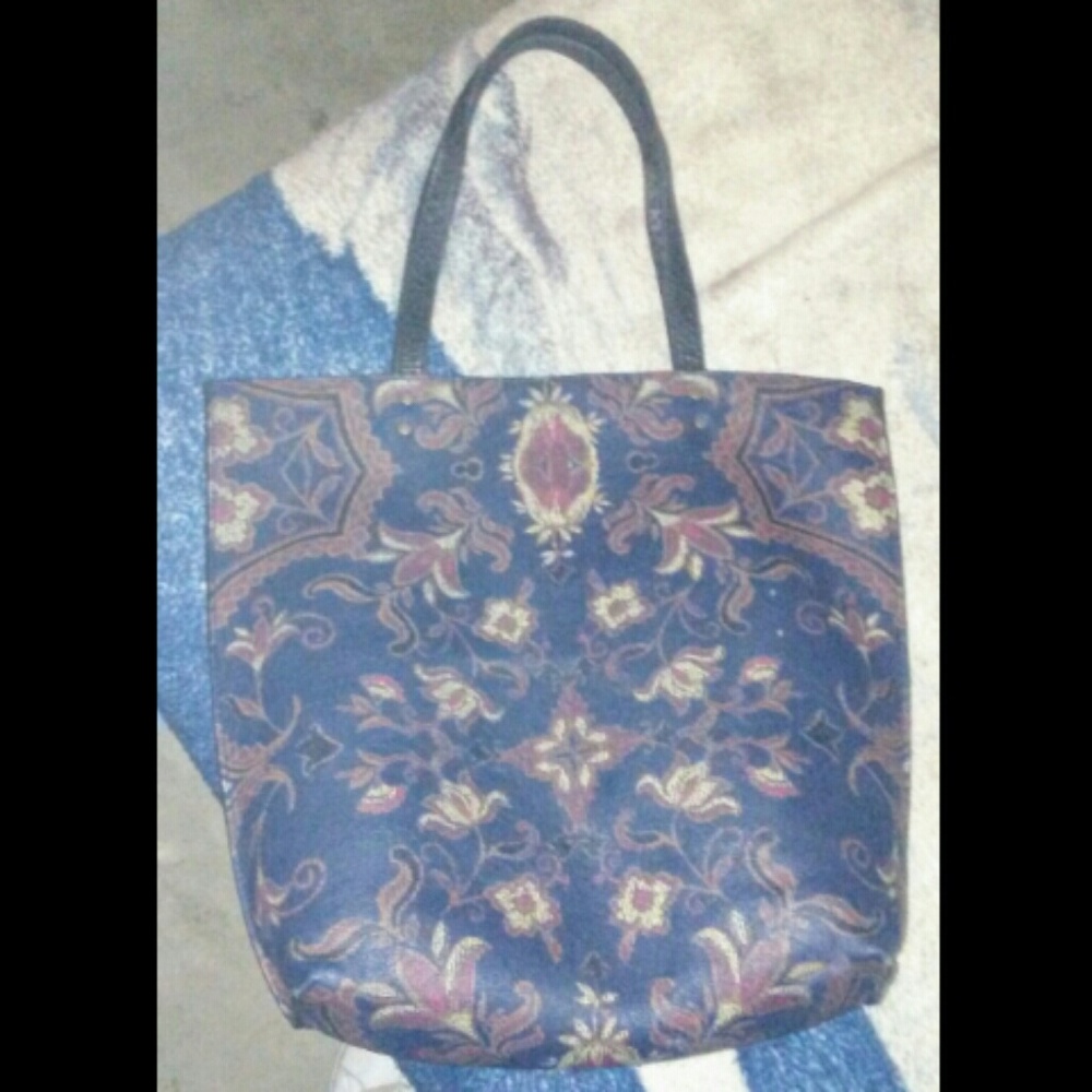 Abercrombie & Fitch Purple Black Reversible Tote