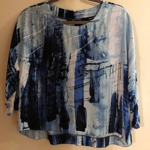 AQUA Abstract Print Blouse