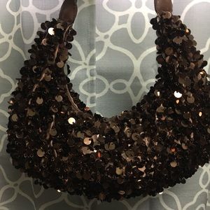 Brown sequined bag