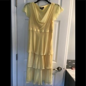Yellow Liz Claiborne scoop neck layered dress
