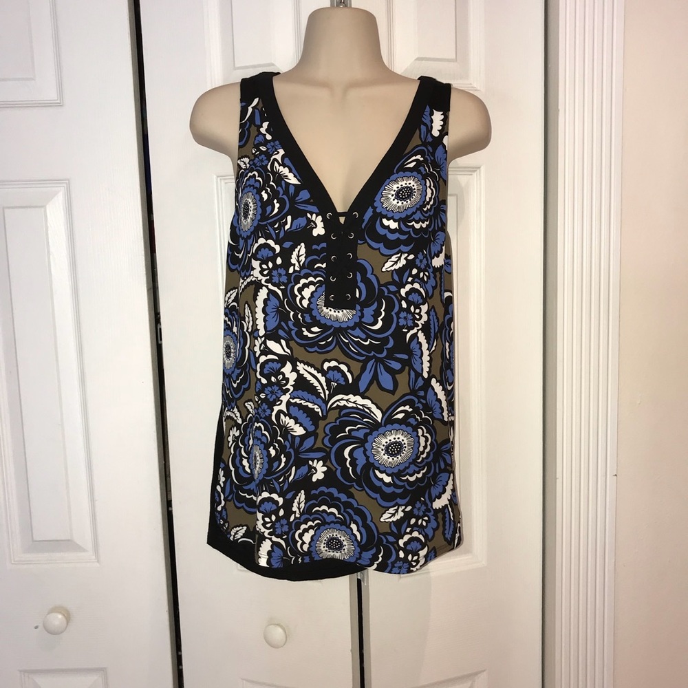 NWT Express Floral Lace Up Tank | S