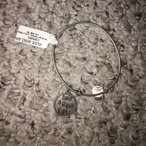 authentic alex and ani. silver live a happy life
