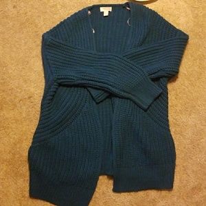 Ladies Teal Open Cardigan Size L